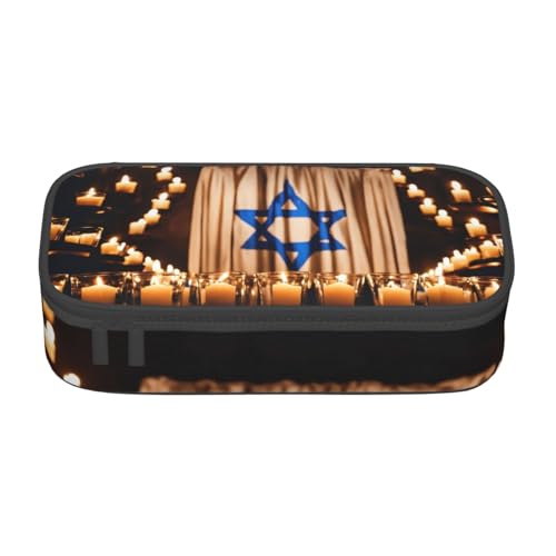 YHBLYKXP Bürobox mit israelischer Flagge, bedruckt, großes Fassungsvermögen, Schreibwaren-Organizer, Büro-Kosmetiktasche von YHBLYKXP