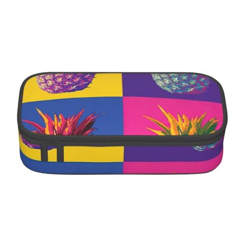 YHBLYKXP Bunte Ananas-Muster, bedruckte große Kapazität, Bürobox, Schreibwaren-Organizer, Büro-Kosmetiktasche von YHBLYKXP