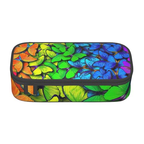 YHBLYKXP Bunte Bürobox mit Schmetterlingsdruck, großes Fassungsvermögen, Schreibwaren-Organizer, Büro-Kosmetiktasche von YHBLYKXP