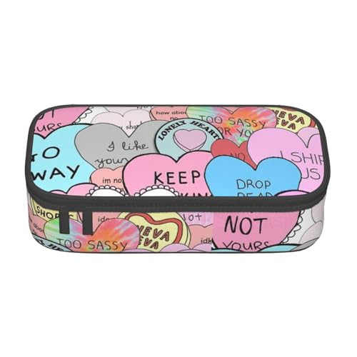 YHBLYKXP Bunte Herz-Standard-bedruckte große Kapazität Bürobox, Schreibwaren-Organizer, Büro-Kosmetiktasche von YHBLYKXP