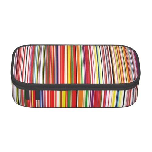 YHBLYKXP Bunte Streifen Bedruckte große Kapazität Bürobox Schreibwaren Organizer Büro Kosmetiktasche von YHBLYKXP