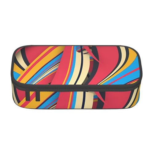 YHBLYKXP Bunte Streifen bedruckte große Kapazität Bürobox Schreibwaren Organizer Büro Kosmetiktasche von YHBLYKXP