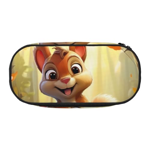 YHBLYKXP Cartoon Eichhörnchen Druck Oxford Tuch Federmäppchen mit geordneten Netzfächern - eine praktische Wahl oder Reise von YHBLYKXP