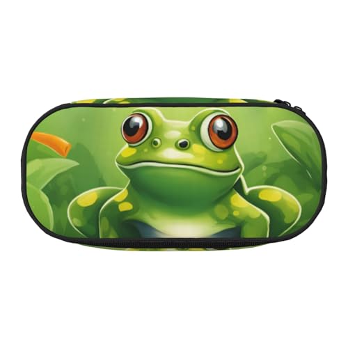 YHBLYKXP Cartoon Frosch 1 Druck Oxford Tuch Federmäppchen mit bestellten Netzfächern - eine praktische Wahl oder Reise von YHBLYKXP