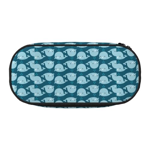 YHBLYKXP Cartoon Wale Hintergrund Druck Oxford Tuch Federmäppchen mit bestellten Netzfächern - eine praktische Wahl oder Reise von YHBLYKXP