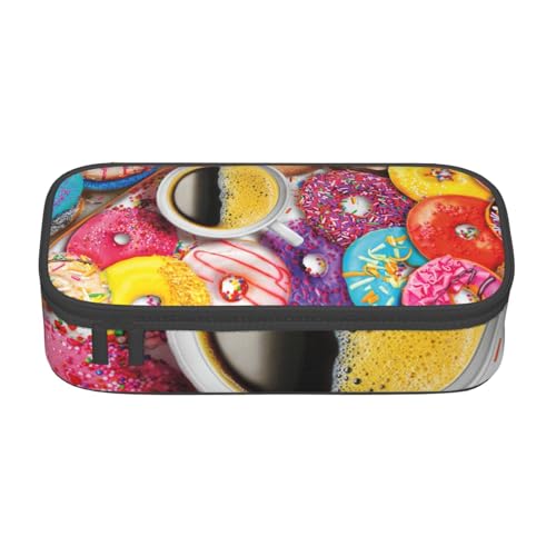 YHBLYKXP Coffee and Donuts Bedruckte Große Kapazität Bürobox Schreibwaren Organizer Büro Kosmetiktasche von YHBLYKXP