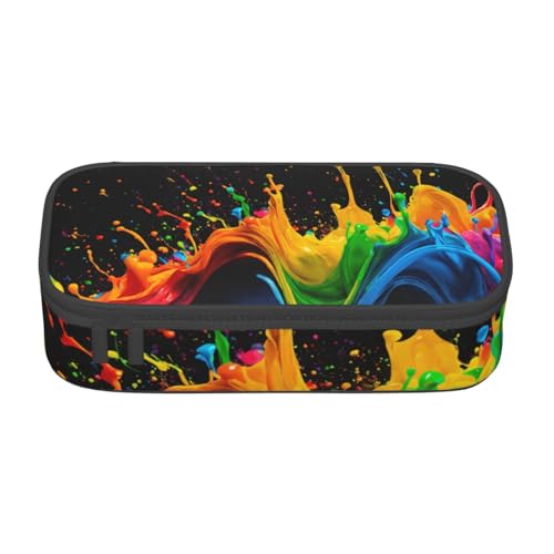 YHBLYKXP Farbspritzer-Hintergrund, bedruckt, große Kapazität, Bürobox, Schreibwaren-Organizer, Büro-Kosmetiktasche von YHBLYKXP