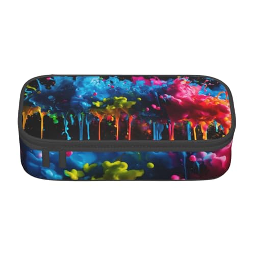 YHBLYKXP Farbspritzer-Hintergrund, bedruckt, große Kapazität, Bürobox, Schreibwaren-Organizer, Büro-Kosmetiktasche von YHBLYKXP