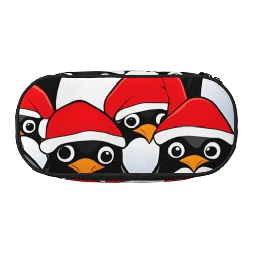 YHBLYKXP Federmäppchen aus Oxford-Stoff mit weihnachtlichem Pinguin-Druck, mit geordneten Netzfächern, eine praktische Wahl oder auf Reisen von YHBLYKXP