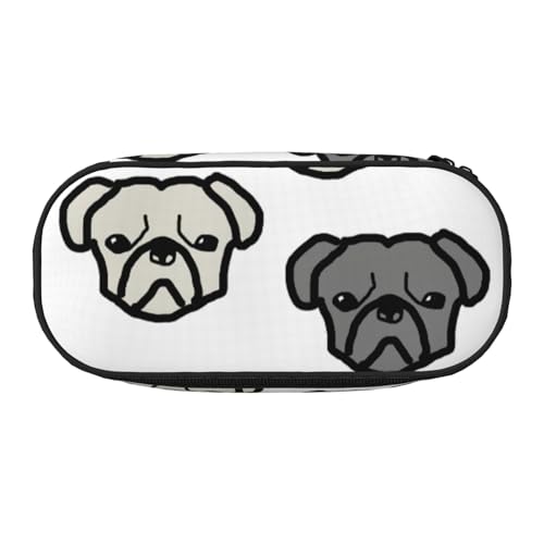 YHBLYKXP Federmäppchen mit Merican Dog Head Print Oxford Tuch mit geordneten Netzfächern – eine praktische Wahl für Reisen von YHBLYKXP