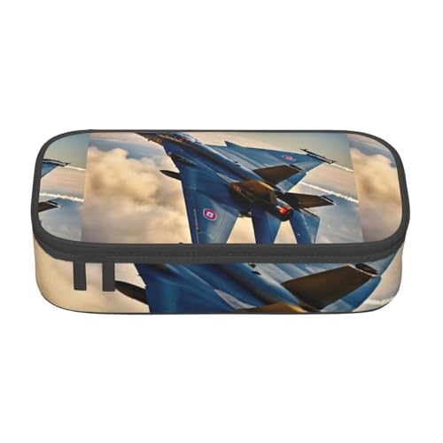 YHBLYKXP Flugzeug Fighter Jets Bedruckte Große Kapazität Bürobox Schreibwaren Organizer Büro Kosmetiktasche Schwarz BD004 von YHBLYKXP