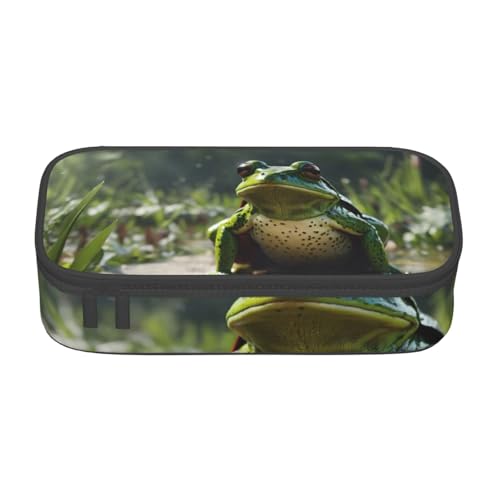 YHBLYKXP Froschblätter bedruckte große Kapazität Bürobox Schreibwaren Organizer Büro Kosmetiktasche von YHBLYKXP