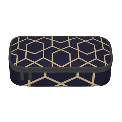 YHBLYKXP Geometrische Linien gedruckt große Kapazität Bürobox Schreibwaren Organizer Büro Kosmetiktasche von YHBLYKXP