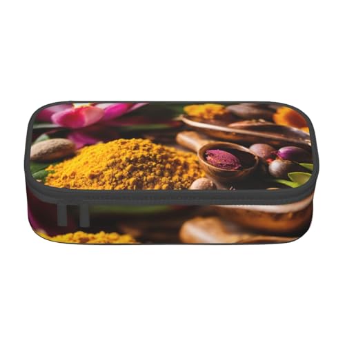 YHBLYKXP Gewürze, bedruckt, große Kapazität, Bürobox, Schreibwaren-Organizer, Büro-Kosmetiktasche, schwarz, BD004 von YHBLYKXP
