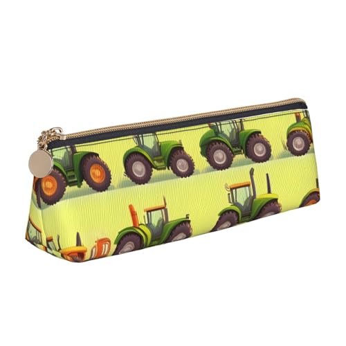 YHBLYKXP Green Fields Farming Machine Print Triangle Leder Schreibwaren Aufbewahrungstasche, tragbare Make-up-Tasche, tägliche Aufbewahrung kleiner Gegenstände, Weiss/opulenter Garten, Einheitsgröße, von YHBLYKXP