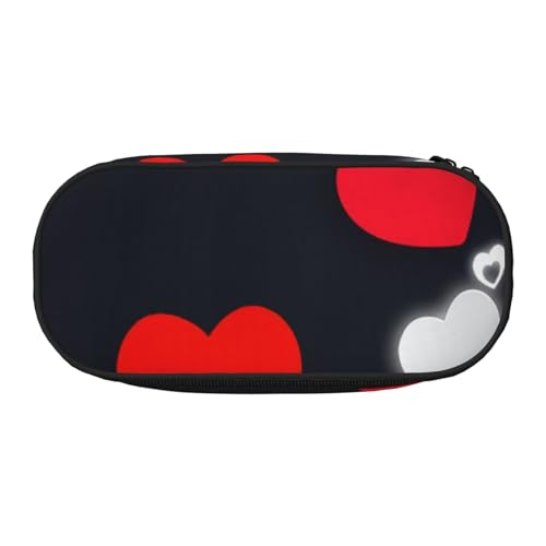 YHBLYKXP Happy Valentine's Day Print Oxford Tuch Federmäppchen mit bestellten Netzfächern - eine praktische Wahl oder Reise von YHBLYKXP