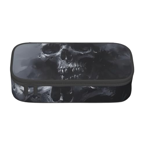 YHBLYKXP Horror Ghost Skull Printed Large Capacity Office Box Stationery Organizer Office Cosmetic Bag, Black, BD004 von YHBLYKXP