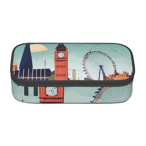 YHBLYKXP I Love London bedruckte große Kapazität Bürobox Schreibwaren Organizer Büro Kosmetiktasche von YHBLYKXP