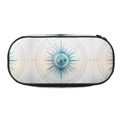 YHBLYKXP Kompassdruck Oxford Tuch Federmäppchen mit geordneten Netzfächern - eine praktische Wahl oder Reise von YHBLYKXP