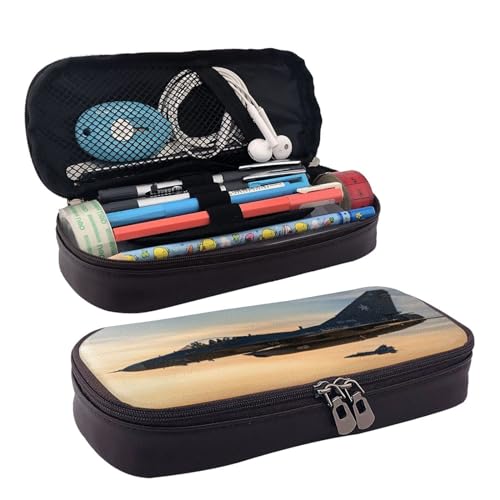 YHBLYKXP Kosmetiktasche mit Flugzeug-Motiv "Fighter Jets", Lederklappe, Kulturbeutel, Organizer, Reißverschluss, Münzgeldbörse, Kosmetiktasche, Schwarz, Schwarz, Einheitsgröße von YHBLYKXP