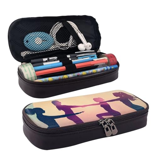 YHBLYKXP Kosmetiktasche mit Turn-Spiel-Aufdruck, Lederklappe, Kulturbeutel, Organizer, Reißverschluss, Münzbörse, Kosmetiktasche, Schwarz, Schwarz, Einheitsgröße von YHBLYKXP