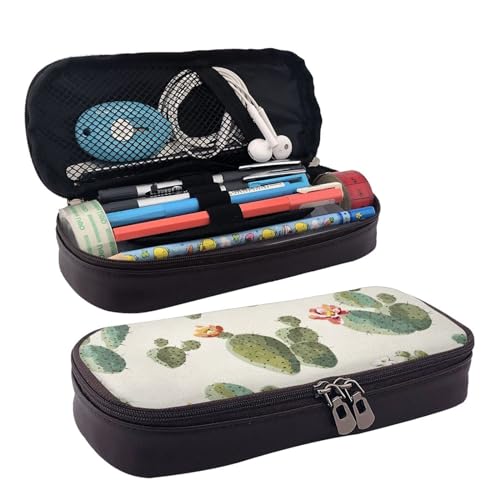 YHBLYKXP Kosmetiktasche mit niedlichem Kaktus-Druck, Lederklappe, Kulturbeutel, Organizer, Reißverschluss, Münzbörse, Kosmetiktasche, Schwarz, Einheitsgröße, Schwarz , Einheitsgröße von YHBLYKXP