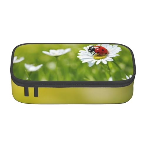 YHBLYKXP Ladybug Daisy Printed Large Capacity Office Box Stationery Organizer Office Cosmetic Bag von YHBLYKXP