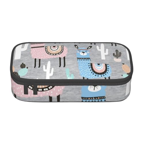YHBLYKXP Lama Kaktus bedruckte große Kapazität Bürobox Schreibwaren Organizer Büro Kosmetiktasche von YHBLYKXP