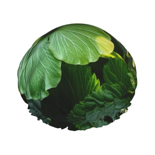 YHBLYKXP Leaves Hibiscus Flowers Print Adjustable Double Layer Shower Cap, Reusable Women Spa Salon Shower Cap von YHBLYKXP