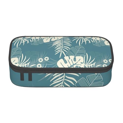 YHBLYKXP Luxuriöse süße Blätter bedruckte große Kapazität Bürobox Schreibwaren Organizer Büro Kosmetiktasche schwarz BD004 von YHBLYKXP