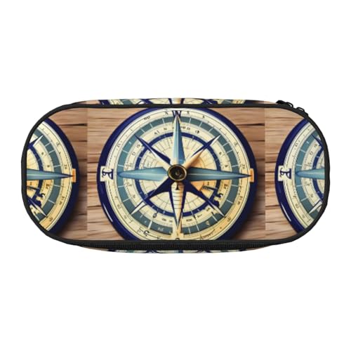 YHBLYKXP Maritimes Segelboot Kompass Druck Oxford Tuch Federmäppchen mit geordneten Netzfächern - eine praktische Wahl oder Reise von YHBLYKXP
