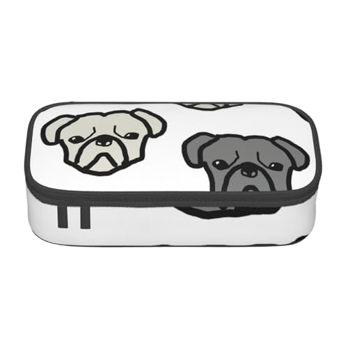 YHBLYKXP Merican Hundekopf bedruckte große Kapazität Bürobox Schreibwaren Organizer Büro Kosmetiktasche von YHBLYKXP