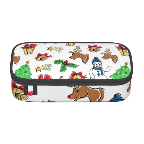 YHBLYKXP Merry Christmas Happy (2) Bedruckte große Kapazität Bürobox Schreibwaren Organizer Büro Kosmetiktasche von YHBLYKXP