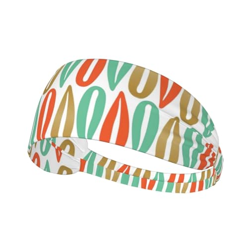 YHBLYKXP Mid-Century Modern Style Print Stirnbänder Fitness Stirnbänder Mode Haarschmuck Elastische Sport Haarbänder Schwarz von YHBLYKXP