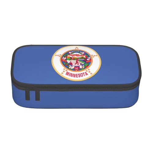 YHBLYKXP Minnesota State Flag Print Große Kapazität Aufbewahrungstasche Reise Bürobedarf Box Make-up Tasche Schreibtisch Organizer mit, Schwarz, One Size, Prägnant von YHBLYKXP