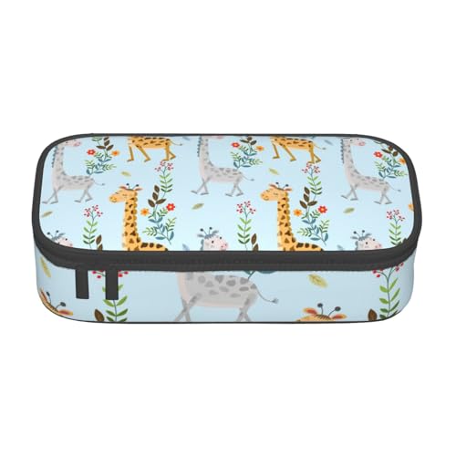 YHBLYKXP Niedliche Giraffenblumen bedruckte große Kapazität Bürobox Schreibwaren Organizer Büro Kosmetiktasche von YHBLYKXP