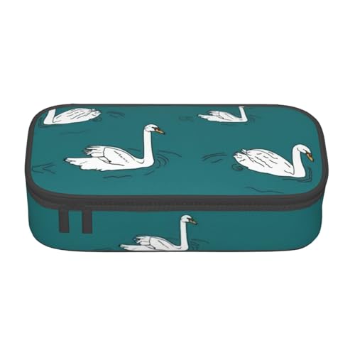 YHBLYKXP Niedliche Schwäne bedruckte große Kapazität Bürobox Schreibwaren Organizer Büro Kosmetiktasche von YHBLYKXP