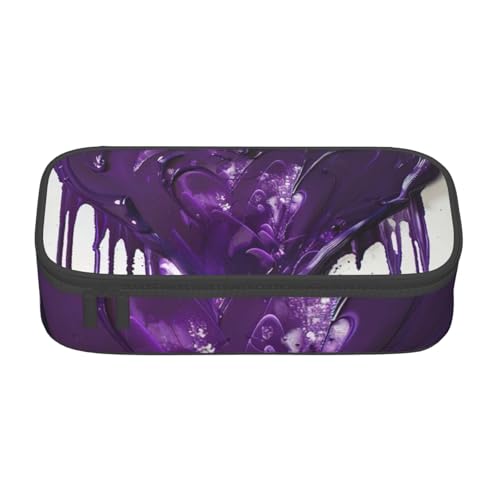 YHBLYKXP Purple Love BD004 Bedruckte Große Kapazität Bürobox Schreibwaren Organizer Büro Kosmetiktasche Schwarz von YHBLYKXP