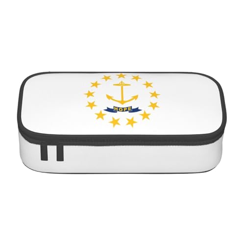YHBLYKXP Rhode Island State Flag Print Large Capacity Storage Bag Travel Office Supplies Box Makeup Bag Desk Organizer with, Schwarz, One Size, Prägnant von YHBLYKXP