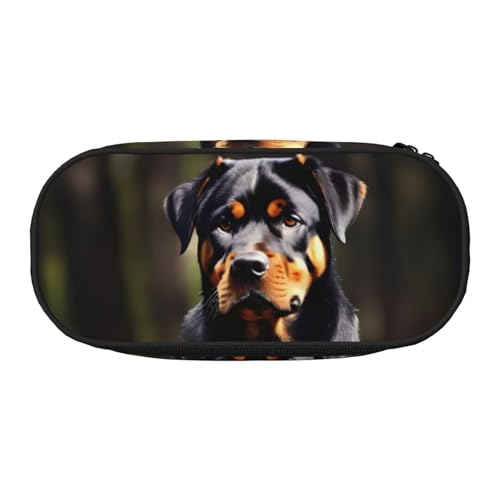 YHBLYKXP Rottweiler Federmäppchen mit Tapetendruck Oxford Tuch mit geordneten Netzfächern - eine praktische Wahl oder Reise von YHBLYKXP