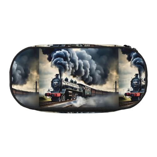 YHBLYKXP Steam Train Clouds Print Oxford Cloth Pencil Case with ordered mesh compartments - a practical choice or travel YHBLYKXP Steam Train Clouds Print Oxford Cloth Pencil Case with ordered mesh compartments - a practical choice or travel von YHBLYKXP
