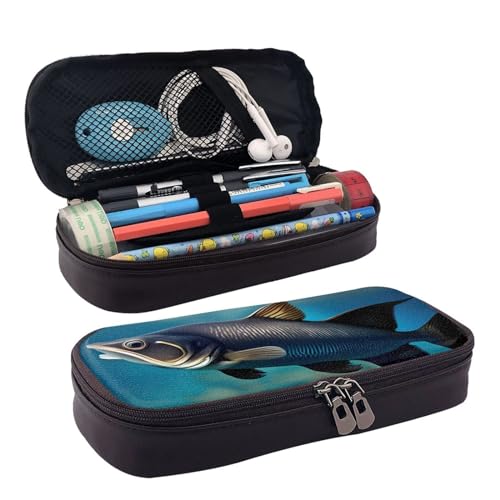 YHBLYKXP Subaquatic Federmäppchen mit Wels-Aufdruck, Lederklappe, Toilettenartikel-Organizer, Münzbörse mit Reißverschluss, Schwarz, Schwarz , Einheitsgröße von YHBLYKXP