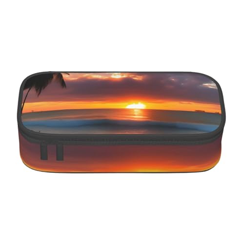 YHBLYKXP Sunset Beach bedruckte große Kapazität Bürobox Schreibwaren Organizer Büro Kosmetiktasche von YHBLYKXP