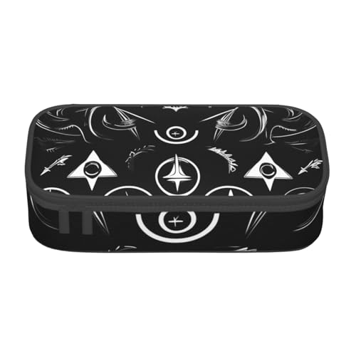 YHBLYKXP Supernatural Symbols schwarz bedruckte große Kapazität Bürobox Schreibwaren Organizer Büro Kosmetiktasche von YHBLYKXP