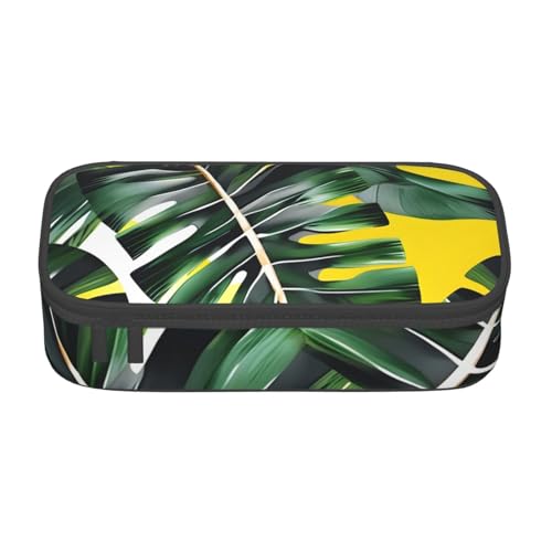 YHBLYKXP Tropische Bananenpalmenblätter bedruckt große Kapazität Bürobox Schreibwaren Organizer Büro Kosmetiktasche von YHBLYKXP