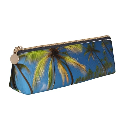YHBLYKXP Tropische Palme Hawaii Beach Print Triangle Leder Schreibwaren Aufbewahrungstasche tragbare Make-up-Tasche tägliche Aufbewahrung kleiner Gegenstände, Weiss/opulenter Garten, Einheitsgröße, von YHBLYKXP