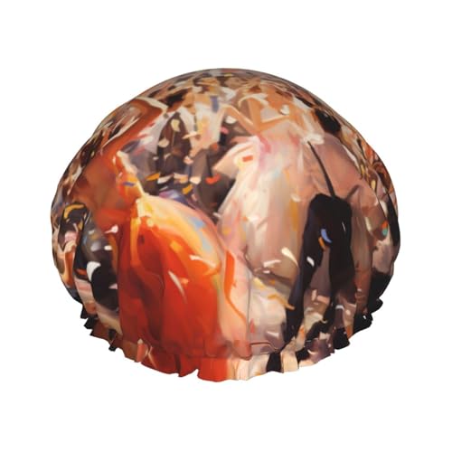 YHBLYKXP Tuesday Party Print Verstellbare doppellagige Duschhaube, wiederverwendbare Damen-Spa-Salon-Duschhaube von YHBLYKXP