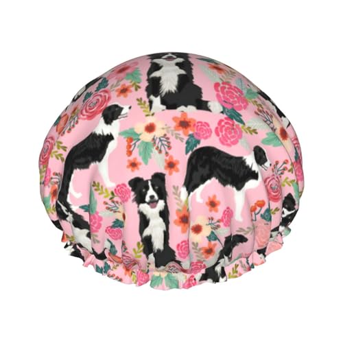 YHBLYKXP Verstellbare doppellagige Duschhaube mit Hundemotiv, wiederverwendbare Duschhaube für Damen im Spa-Salon von YHBLYKXP