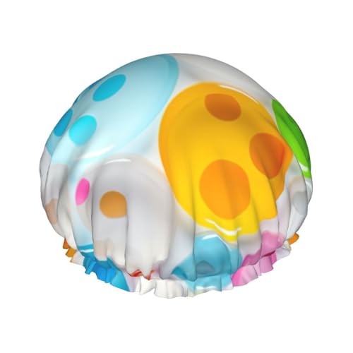 YHBLYKXP Verstellbare doppellagige Duschhaube mit Punktemuster, wiederverwendbare Duschhaube für Damen im Spa-Salon von YHBLYKXP