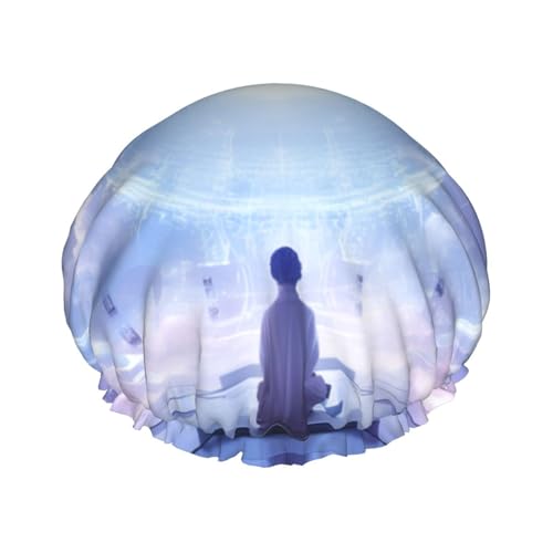 YHBLYKXP Verstellbare doppellagige Duschhaube mit Traumdruck, wiederverwendbare Duschhaube für Damen im Spa-Salon von YHBLYKXP